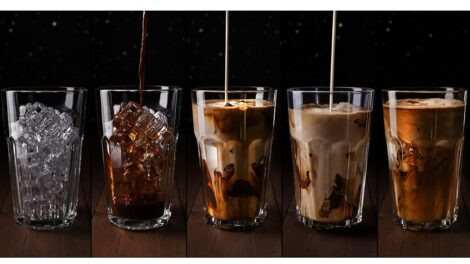 coffee with ice cubes