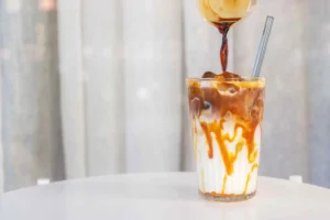 cold coffee with syrup