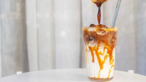 cold coffee with syrup