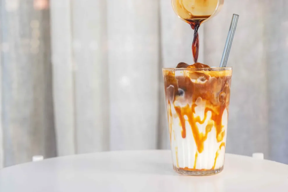 cold coffee with syrup