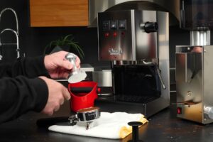 espresso machine brewing