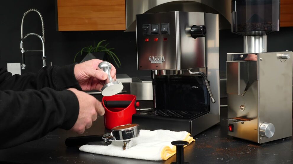 espresso machine brewing